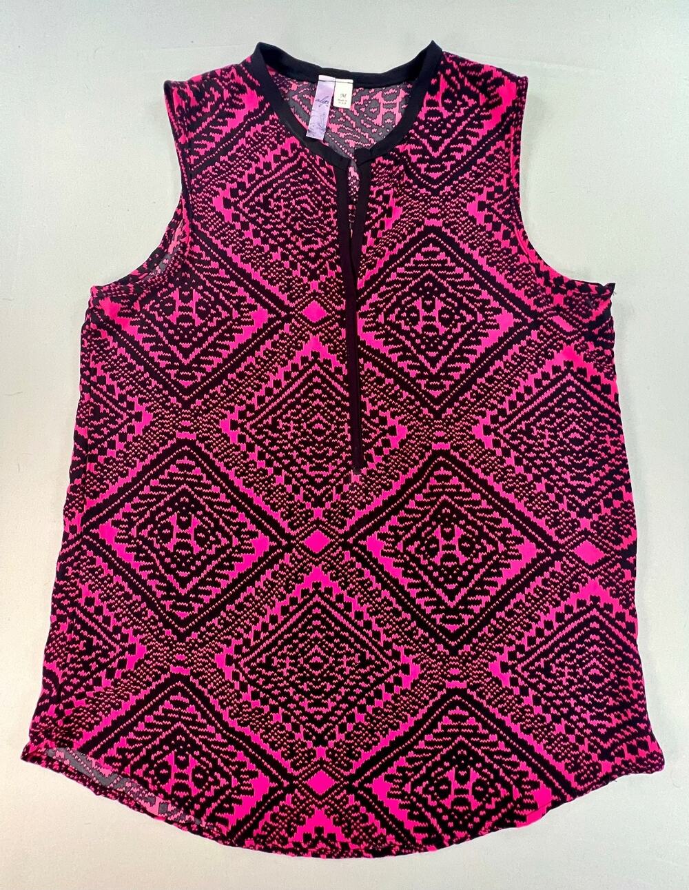 Francesca's Hot Pink Sleeveless Blouse Shirt (Women's M)